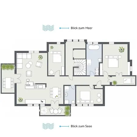 Apartment Exklusives Traum-penthouse Mit Wasserblick & Wellness